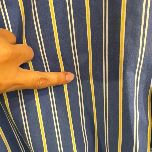 Vintage Tommy Hilfiger Button Up Shirt Size XL Blue Yellow Stripes Logo Casual - Picture 5 of 9